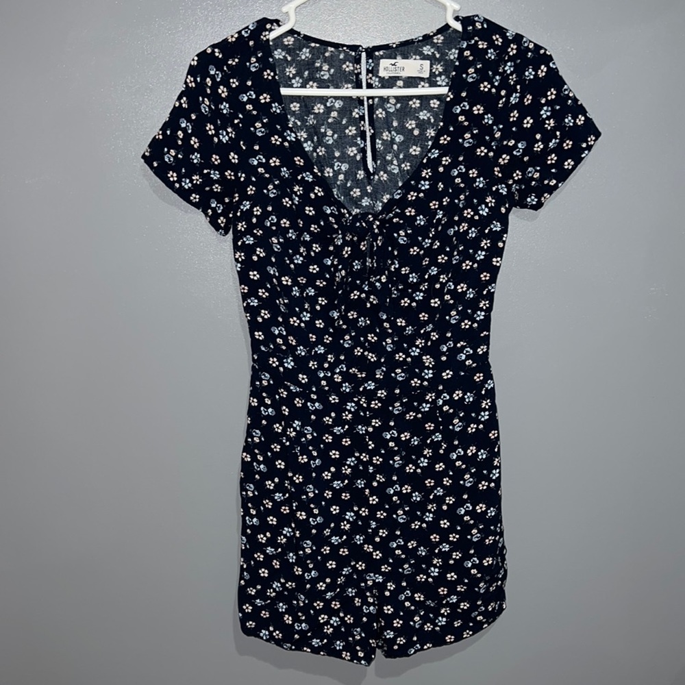 Navy floral romper